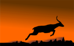 Free Stock Photo: Illustration of a jumping deer or antelope silhouette