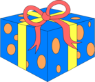 Free Stock Photo: Illustration of a blue wrapped present