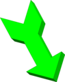 Free Stock Photo: Illustration of a down facing 3d green arrow