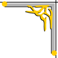 Free Stock Photo: Illustration of a gray and yellow upper right frame corner