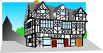 Free Stock Photo: Illustration of a tudor style building