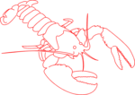 Free Stock Photo: Illustration of a red lobster outline