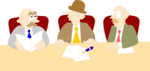 Free Stock Photo: Illustration of three cartoon business men in a meeting