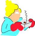 Free Stock Photo: Illustration of an upset cartoon woman baking