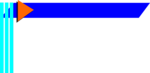 Free Stock Photo: Illustration of a blank frame border with orange and blue shapes