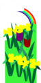 Free Stock Photo: Illustration of a rainbow and flowers
