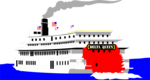 Free Stock Photo: Illustration of a riverboat on the water