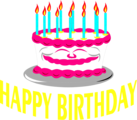 Free Stock Photo: Illustration of a birthday cake and happy birthday text
