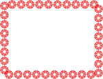 Free Stock Photo: Illustration of a blank frame border of red shapes