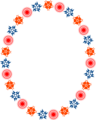 Free Stock Photo: Illustration of a blank frame border of red and blue shapes