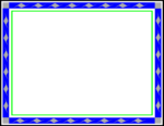 Free Stock Photo: Illustration of a blank blue and green frame border