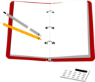 Free Stock Photo: Illustration of an organizer with pens and a calculator