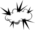 Free Stock Photo: Illustration of a cloud with bolts coming out of it