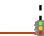Free Stock Photo: Illustration of a lower right frame corner with a traffic light