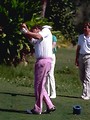 Free Stock Photo: A man swinging a golf club