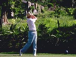 Free Stock Photo: A man swinging a golf club