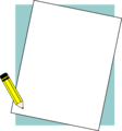 Free Stock Photo: Illustration of a blank paper frame with a pencil