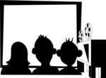 Free Stock Photo: Illustration of a family watching home movies