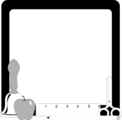 Free Stock Photo: Illustration of a blank frame border with school supplies