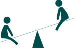 Free Stock Photo: Illustration of silhouettes on a see-saw