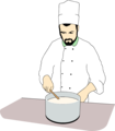 Free Stock Photo: Illustration of a chef stirring a pot