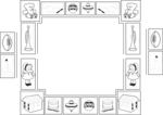 Free Stock Photo: Illustration of a blank frame with various toys