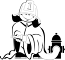 Free Stock Photo: Illustration of a kid firefighter
