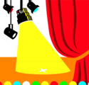 Free Stock Photo: Illustration of an empty stage with spotlights