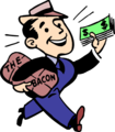 Free Stock Photo: Illustration of a man with cash and bacon