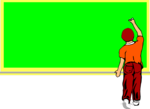 Free Stock Photo: Illustration of a student writing on a chalk board