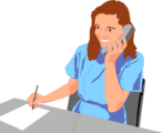 Free Stock Photo: Illustration of a business woman on the phone