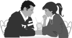 Free Stock Photo: Illustration of a couple on a date