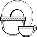 Free Stock Photo: Illustration of a cup, bowl and a plate