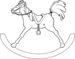 Free Stock Photo: Illustration of a wooden rocking horse