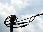 Free Stock Photo: A power line with a blue sky background