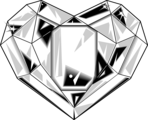 Free Stock Photo: Illustration of a heart shaped diamond.