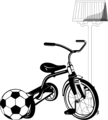 Free Stock Photo: Illustration of a tricycle and a soccer ball