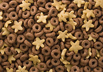 Free Stock Photo: Close-up of round and star shaped breakfast cereal