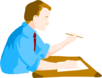 Free Stock Photo: Illustration of a business man at a desk