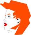 Free Stock Photo: Illustration of a womans face with orange hair