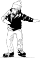 Free Stock Photo: Illustration of a boy ice skating