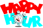 Free Stock Photo: Illustration of a dancing clock with happy hour text