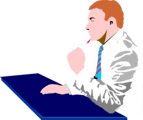 Free Stock Photo: Illustration of a business man thinking