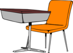 Free Stock Photo: Illustration of a student desk and chair