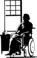 Free Stock Photo: Illustration of an older woman in a wheelchair