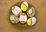 Free Stock Photo: Painted easter eggs in a bowl