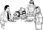 Free Stock Photo: Illustration of a family eating dinner