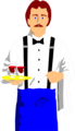 Free Stock Photo: Illustration of a waiter with wine glasses
