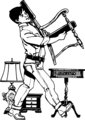 Free Stock Photo: Illustration of a man moving furniture