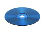 Free Stock Photo: A blue cd isolated on a white background